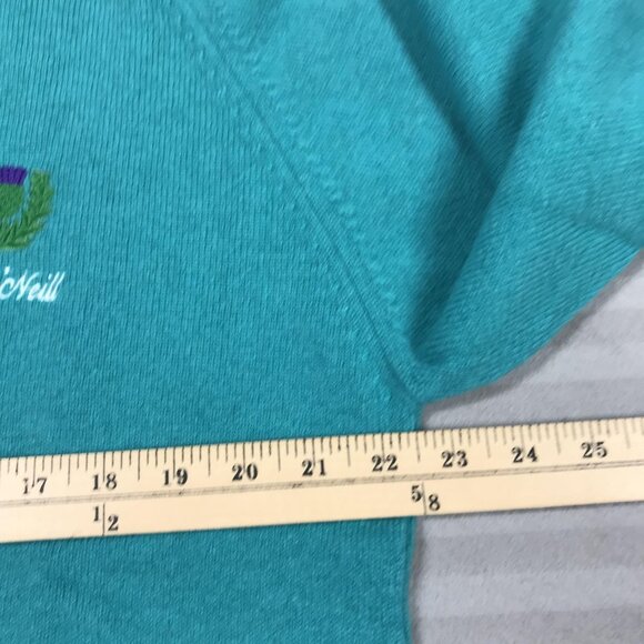 Glenmuir Sweater Mens Extra Large 46 Teal V Neck Lambswool Made in Scotland - Picture 7 of 13